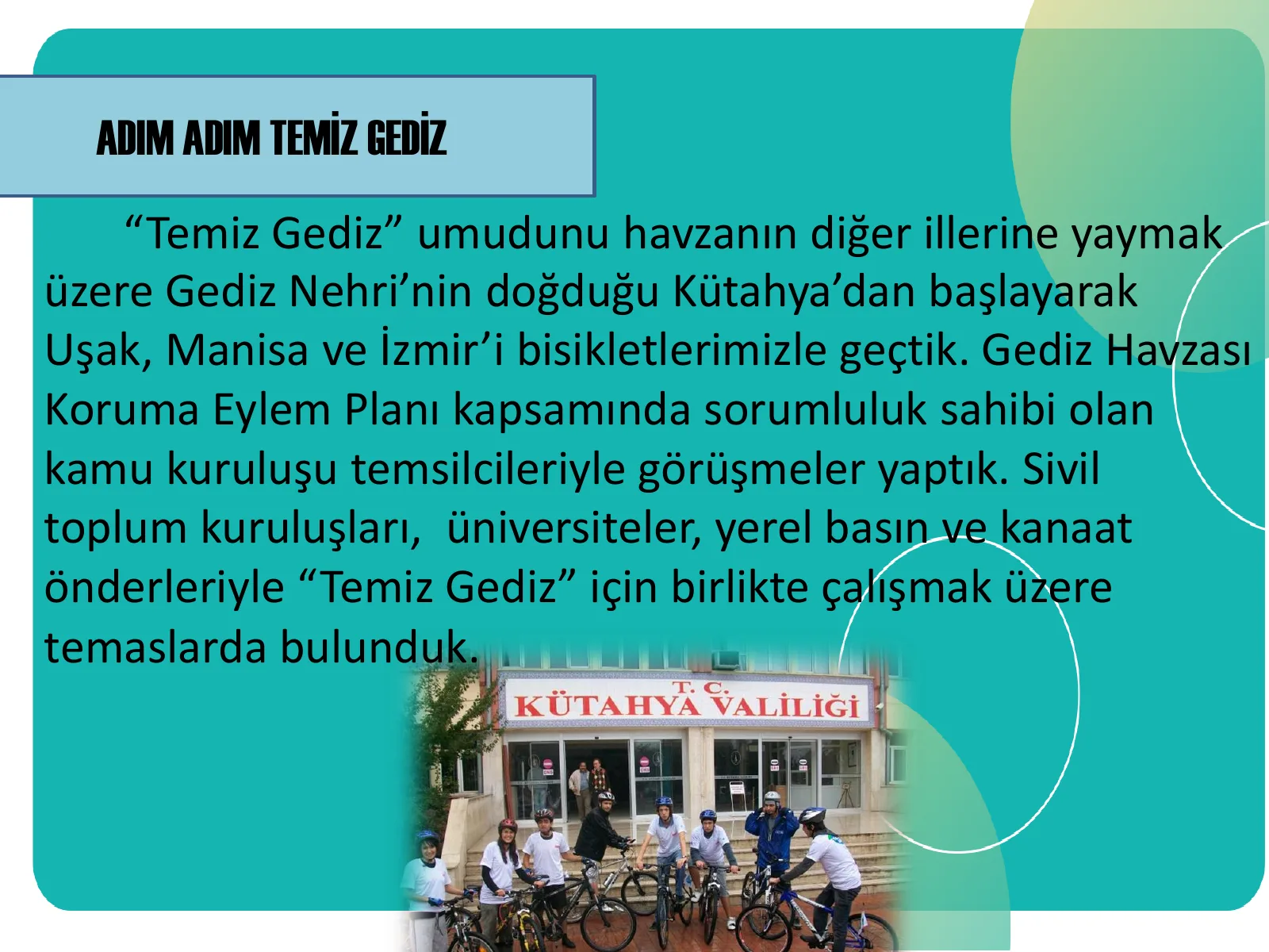 Adım Adım Temiz Gediz proje arşiv sayfası