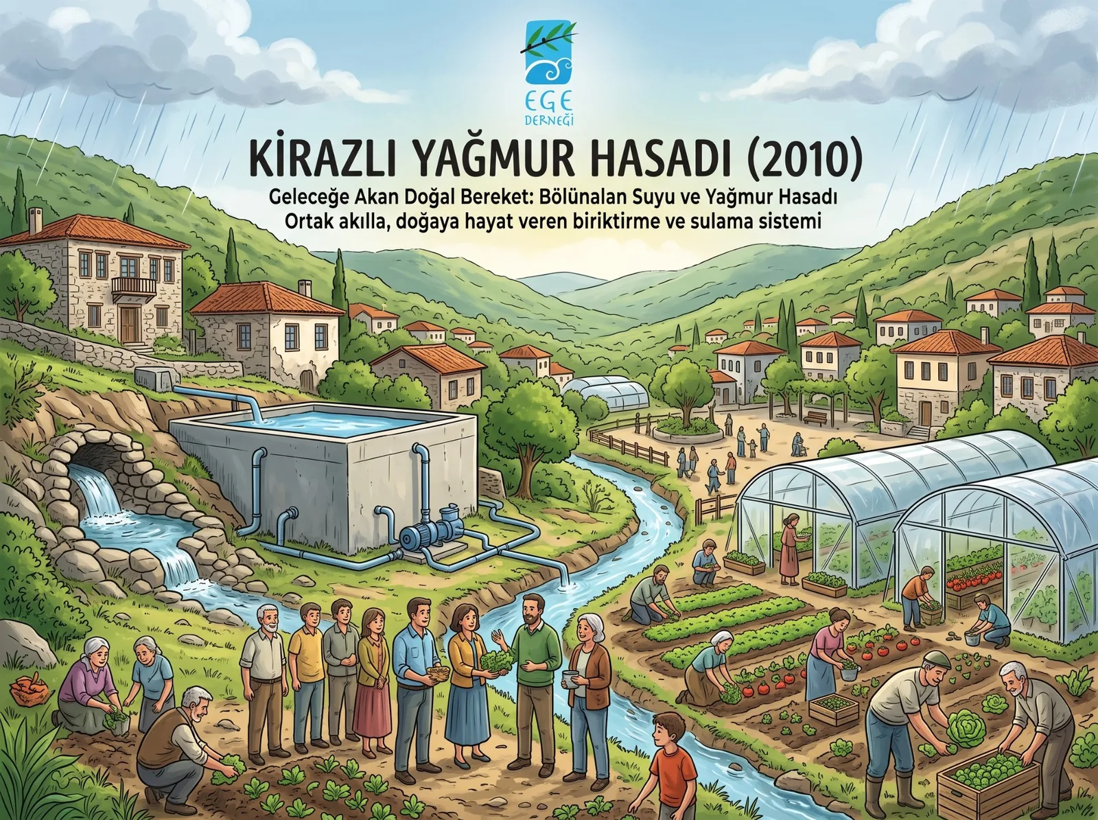 Kirazlı Yağmur Hasadı projesi illüstrasyon afişi